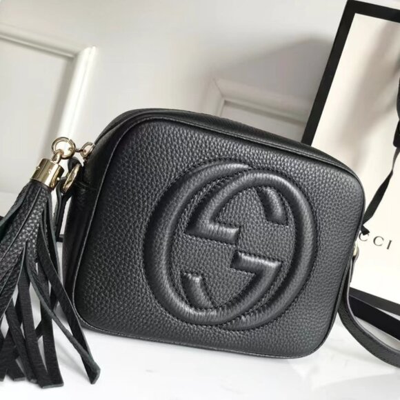 Gucci Bags Leather Soho Small Disco Shoulder Bag Black Camera Bag